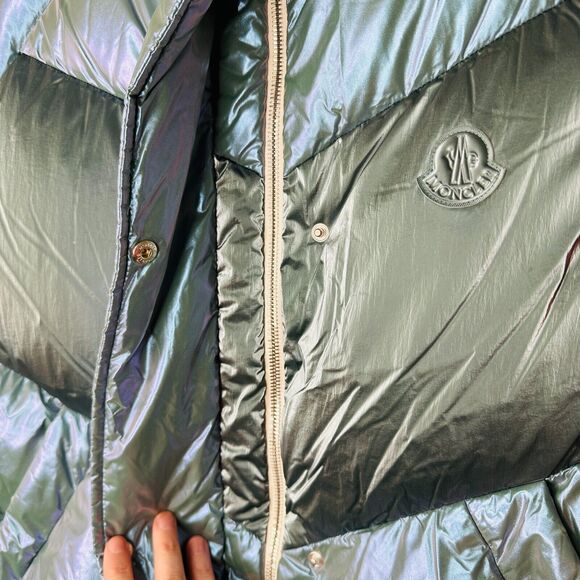 Moncler Blue Down Faucille Gilet Vest High Neck Zip Front Moncler Logo 4 / XL - Picture 5 of 16